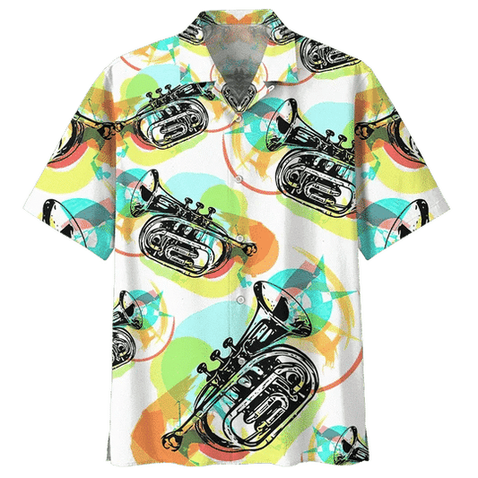 Love Saxophone Background Design Hawaiian Shirt, Hawaiian For Gift