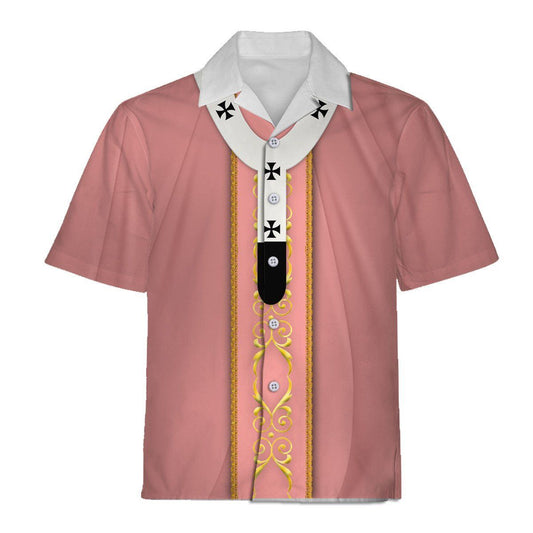 Rose Liturgical Vestment Hawaiian Aloha Shirt Hawaiian Shorts Beach Short Sleeve, Hawaiian Shirt Gift, Christmas Gift