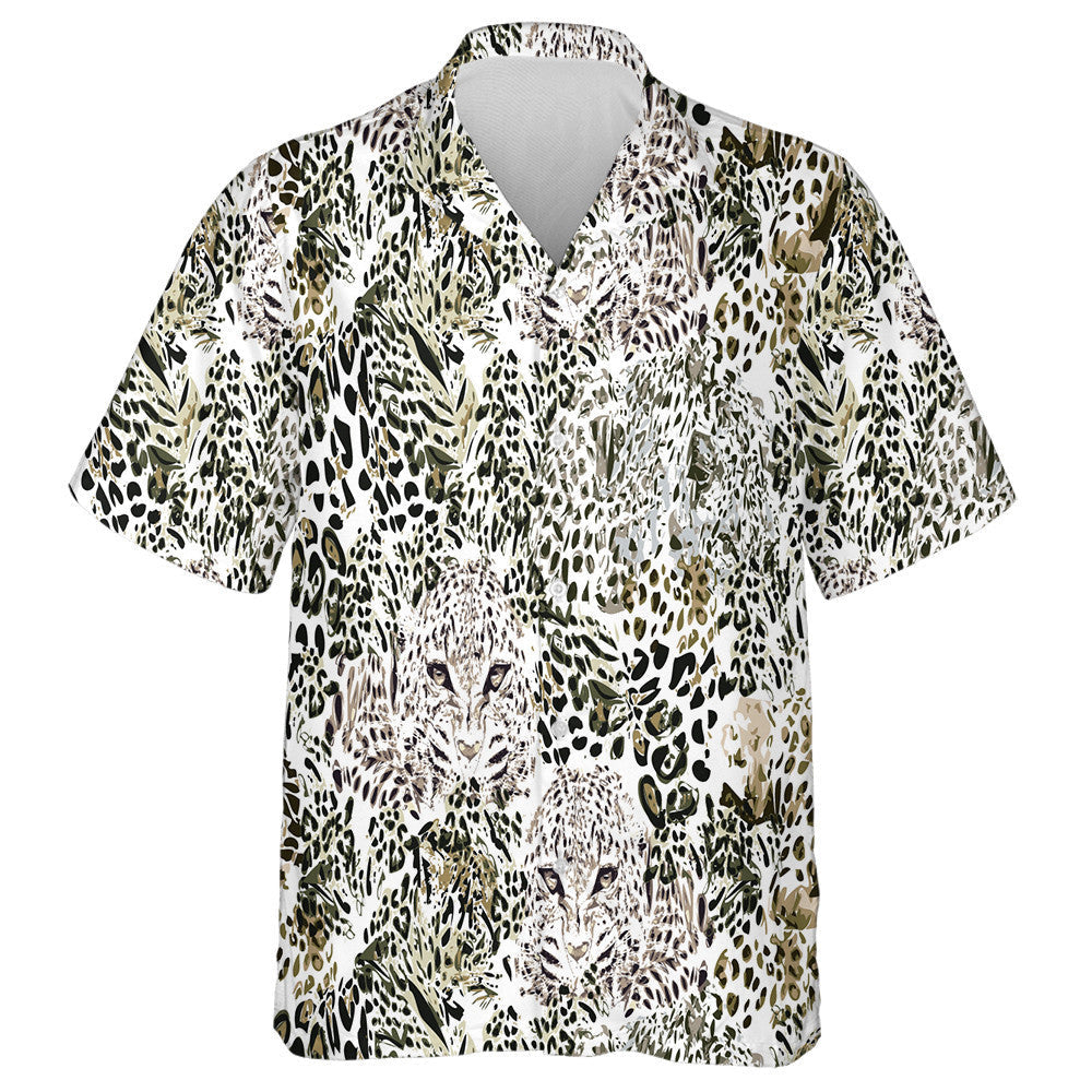 Safari Dreams Grunge Background With Leopard Spots Hawaiian Shirt, Hawaiian Shirt Gift, Christmas Gift