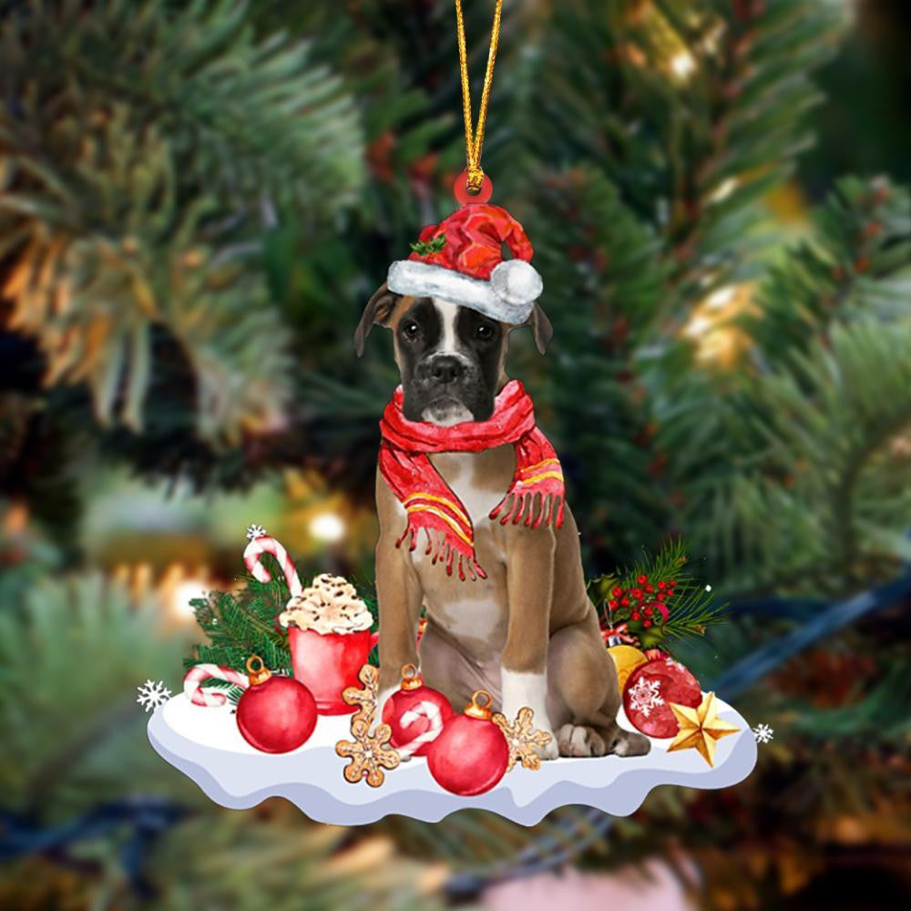 BROWN Boxer-Better Christmas Hanging Christmas Plastic Hanging Ornament, Christmas Ornament Gift, Christmas Gift, Christmas Decoration