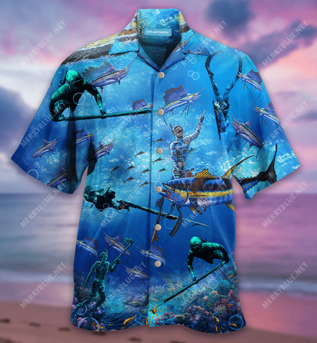 Spearfishing Unisex Hawaiian Shirt, Hawaiian Shirt Gift, Christmas Gift