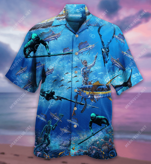 Spearfishing Unisex Hawaiian Shirt, Hawaiian Shirt Gift, Christmas Gift