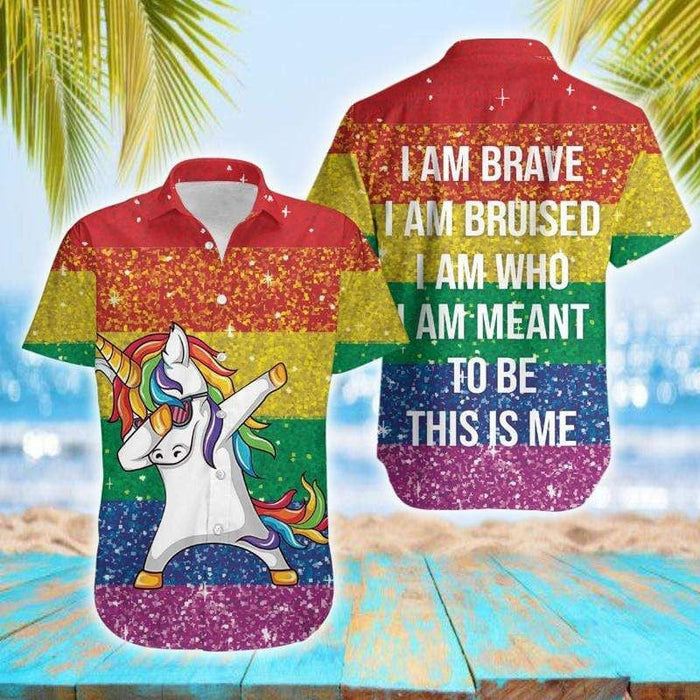 Funny Dabbing Unicorn Rainbow Proud Hawaiian Shirt,Hawaiian Shirt Gift, Christmas Gift