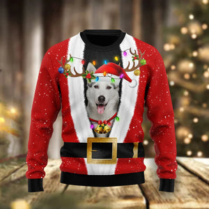 Siberian Husky Christmas unisex womens & mens, couples matching, friends, funny family ugly christmas holiday sweater gifts,Christmas Ugly Sweater