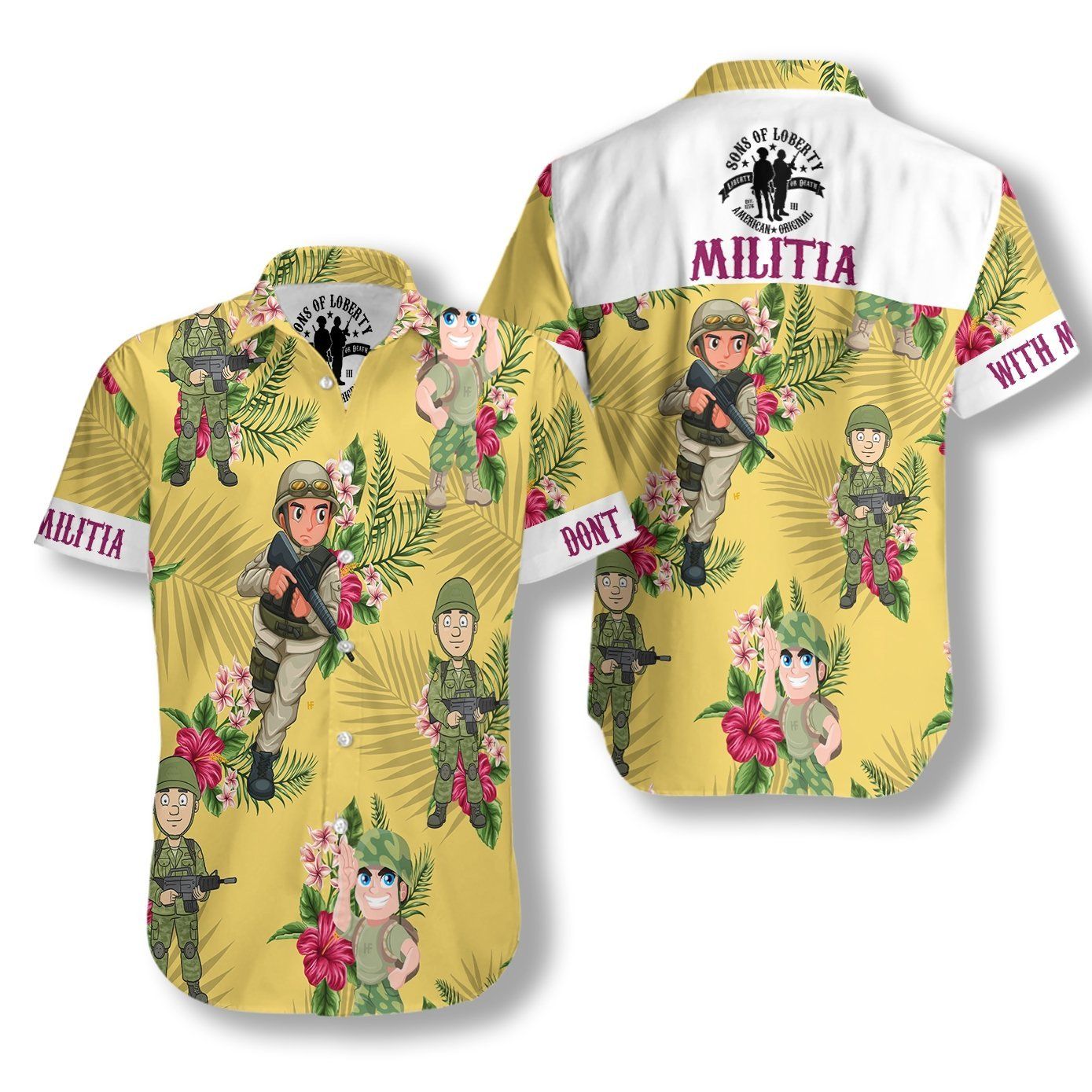 Militia Ez12 2408 Hawaiian Aloha Shirt Hawaiian Shorts Beach Short Sleeve, Hawaiian Shirt Gift, Christmas Gift