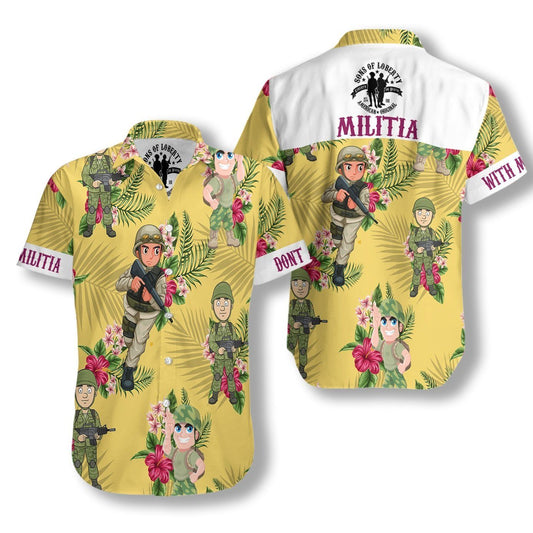 Militia Ez12 2408 Hawaiian Aloha Shirt Hawaiian Shorts Beach Short Sleeve, Hawaiian Shirt Gift, Christmas Gift