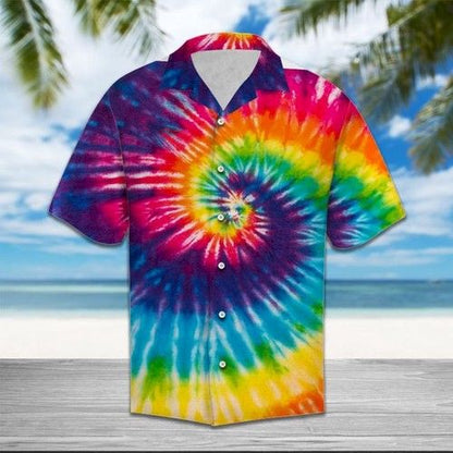 Tie Dye Color Hawaiian Shirt Summer, Hawaiian Shirt Gift, Christmas Gift