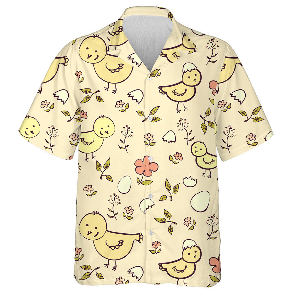 Funny Chicken And Egg Shell With Plants 1 Hawaiian Shirt, Hawaiian Shirt Gift, Christmas Gift