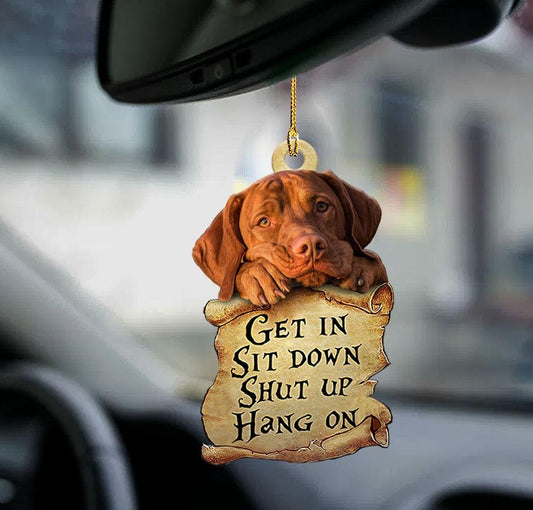 Vizsla get in dog moms two sided ornament, cute ornaments for car hanging, Christmas Decoration