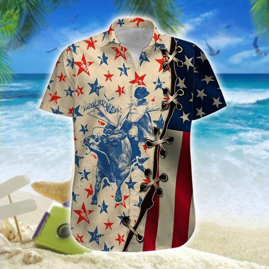 Hawaiian Aloha Shirts American Bull Riding, Hawaiian Shirt Gift, Christmas Gift