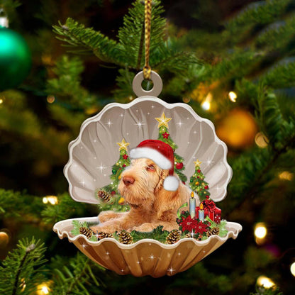 Cute Italian Spinone4 Sleeping in Pearl Dog Christmas Ornament Flat Acrylic,Christmas Gift,Christmas Decoration