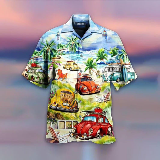 Car With Holiday Nice Ornamental Hawaiian Shirt, Hawaiian Shirt Gift, Christmas Gift