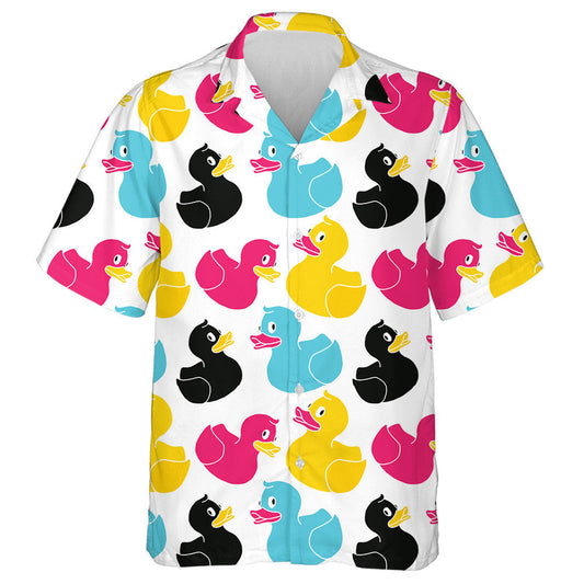 Hand Drawn Cute Duck Toys In White Background Hawaiian Shirt, Hawaiian Shirt Gift, Christmas Gift