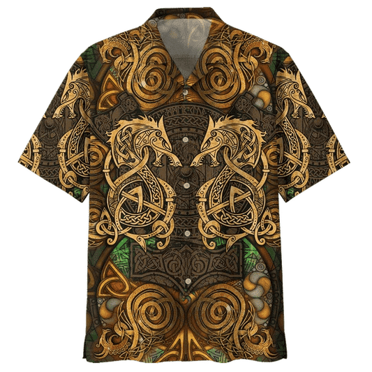 China Dragon Background Design Hawaiian Shirt, Hawaiian For Gift
