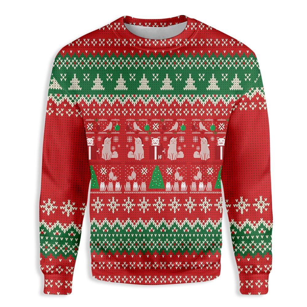 Cat Christmas Present Ugly Christmas Sweater, Christmas Ugly Sweater,Christmas Gift,Gift Christmas 2022