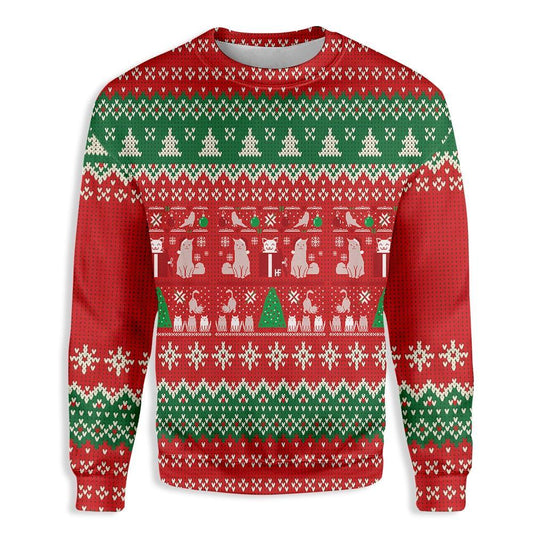 Cat Christmas Present Ugly Christmas Sweater, Christmas Ugly Sweater,Christmas Gift,Gift Christmas 2022