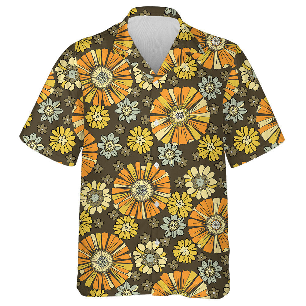 Hand Drawn Retro Style Pattern With Small Flowers Hawaiian Shirt, Hawaiian Shirt Gift, Christmas Gift