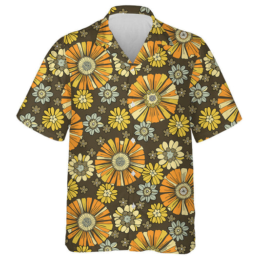Hand Drawn Retro Style Pattern With Small Flowers Hawaiian Shirt, Hawaiian Shirt Gift, Christmas Gift