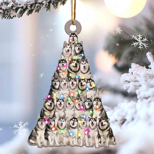 Alaskan Malamute lovely tree gift for alaskan malamute lover gift for dog lover Christmas Plastic Hanging Ornament, Christmas Ornament Gift, Christmas Gift, Christmas Decoration