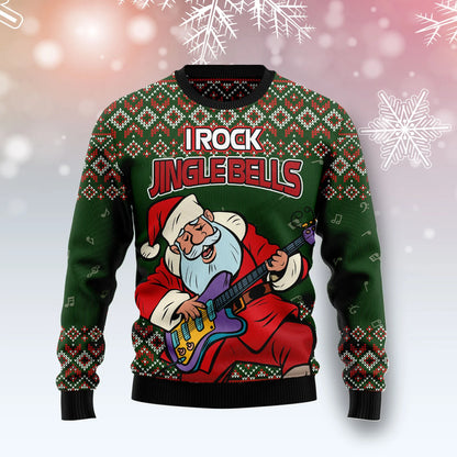 I Rock Jingle Bells unisex womens & mens, couples matching, friends, funny family ugly christmas holiday sweater gifts, Christmas Ugly Sweater
