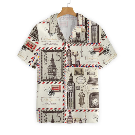 Vintage London Classic Pattern Pattern Hawaiian Shirt, Hwaiian For Gift