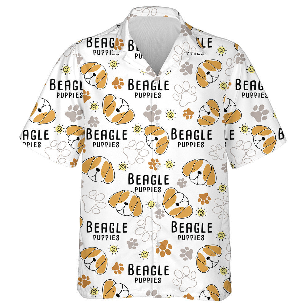 Hand Drawn Face Of Beagle Dog Hawaiian Shirt, Hawaiian For Gift