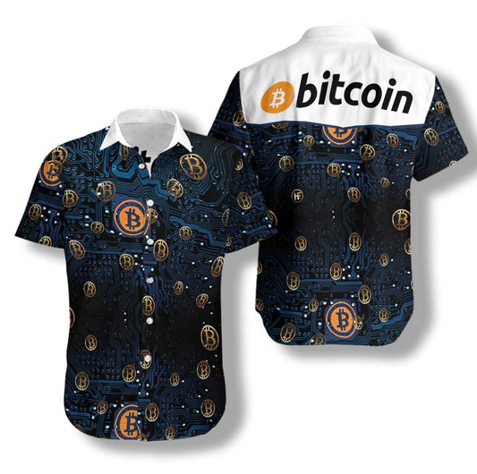 Bitcoin Logo Hawaiian Shirt ,Hawaiian Shirt Gift, Christmas Gift