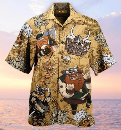 Classic Style Viking Beer Christmas Hawaiian Shirt, Hawaiian For Gift
