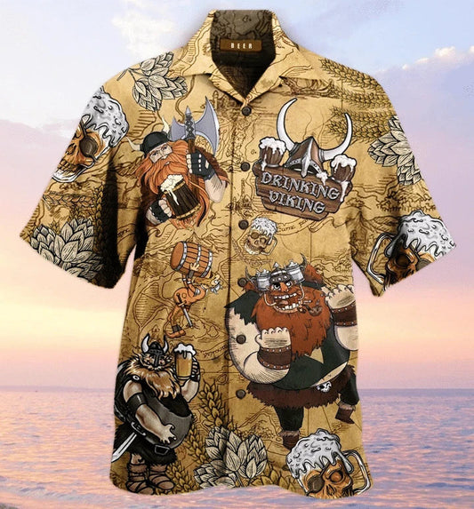 Classic Style Viking Beer Christmas Hawaiian Shirt, Hawaiian For Gift