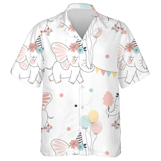 Fairy Elephant Roller Skating With Balloons And Flats Hawaiian Shirt, Hawaiian Shirt Gift, Christmas Gift