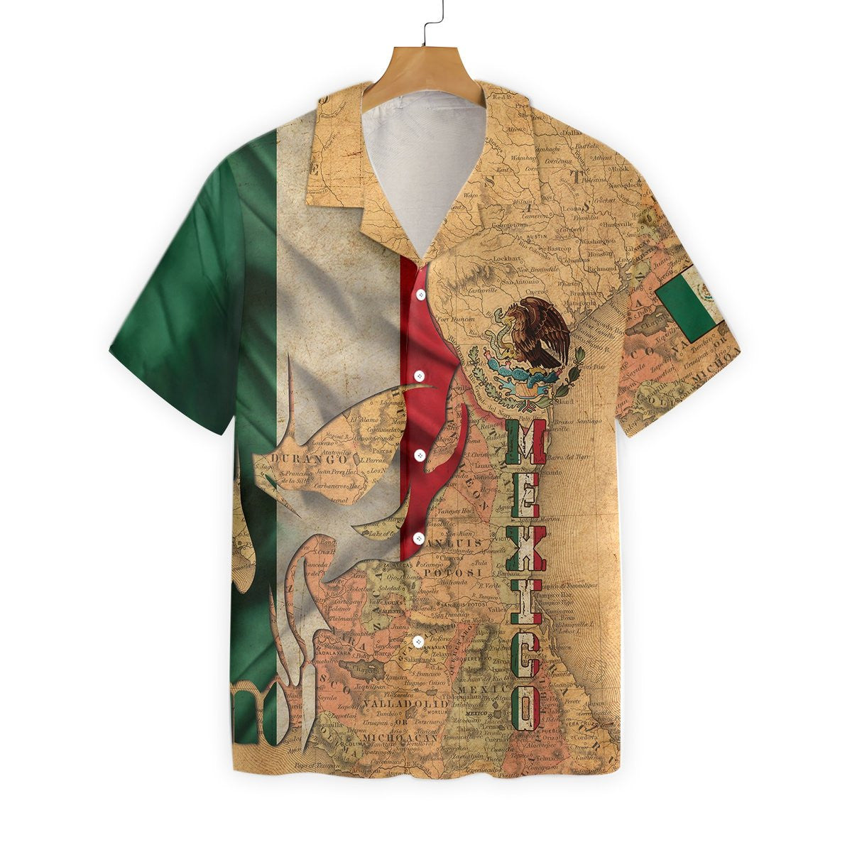 Mexico Skull Map Flag Awesome Background Design Hawaiian Shirt, Hawaiian Shirt Gift, Christmas Gift