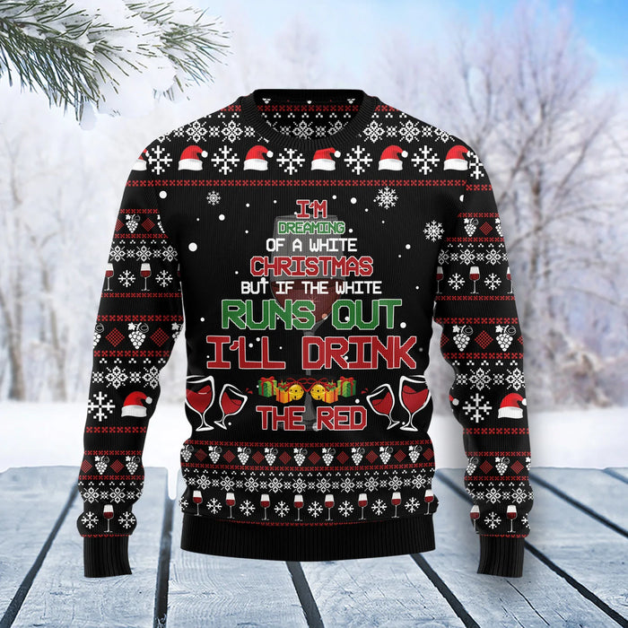 Red Wine Christmas unisex womens & mens, couples matching, friends, funny family ugly christmas holiday sweater gifts,Christmas Ugly Sweater