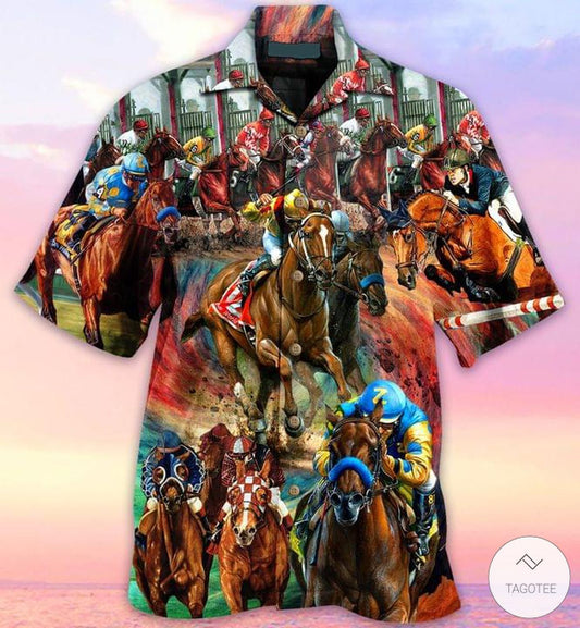 Horse Racing Hawaiian Shirt, Hawaiian Shirt Gift, Christmas Gift