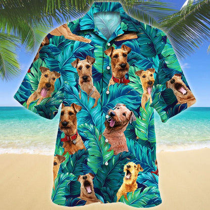 Irish Terrier Dog Lovers Fresh Forest Pattern Hawaiian Shirt, Hawaiian Shirt Gift, Christmas Gift