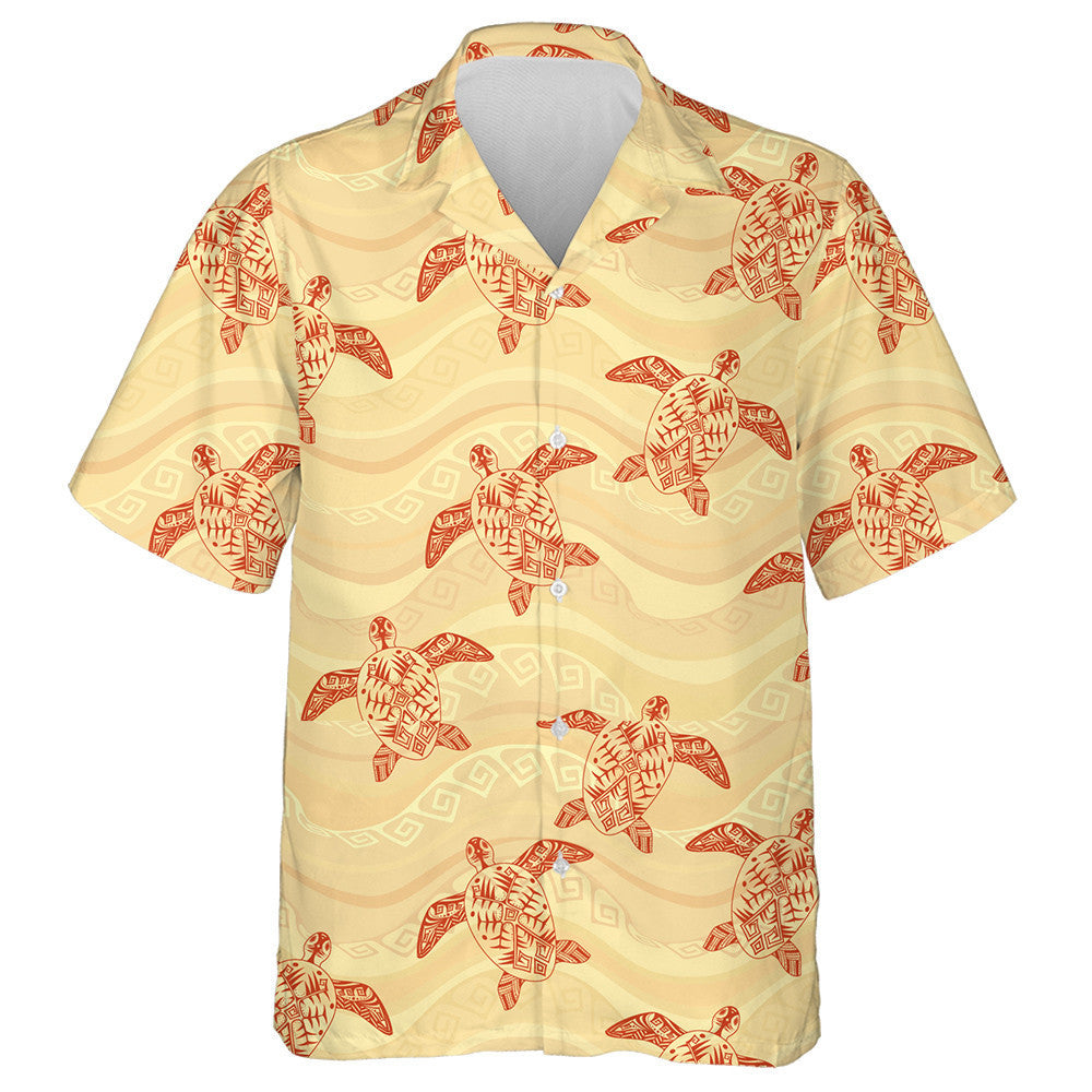 Turtle Retro Art Style With Green Crystal Jewelry Hawaiian Shirt, Hawaiian Shirt Gift, Christmas Gift