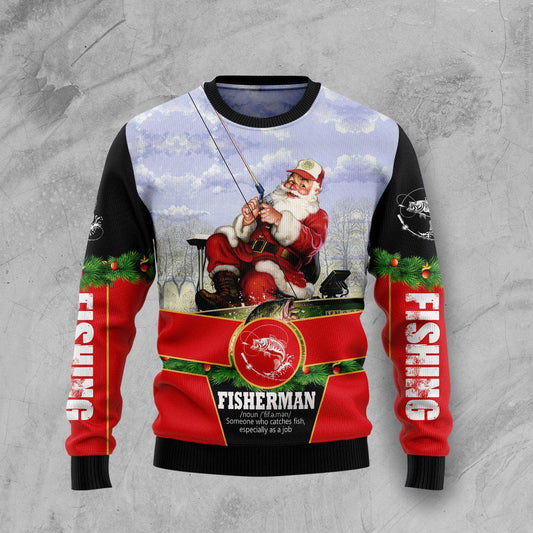Santa Fisherman Christmas Sweater  For Men & Women  Adult, Christmas Gift,Gift Christmas 2024