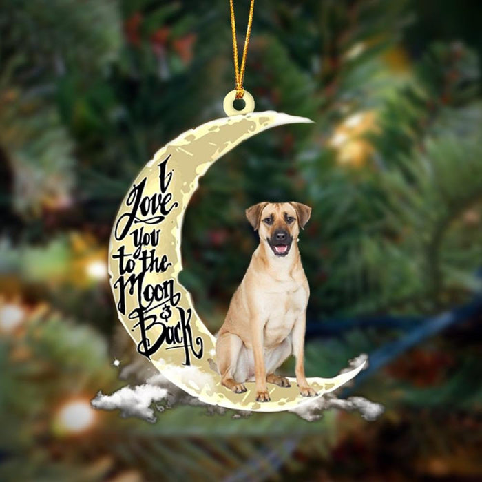 Boxer I Love You To The Moon And Back Hanging Acrylic Ornament,Christmas Gift,Christmas Decoration