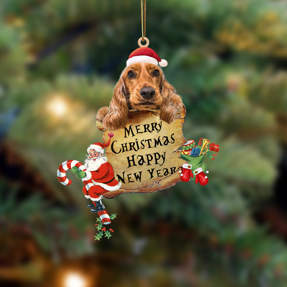 Cocker Spaniel-Christams & New Year Two Sided Christmas Plastic Hanging Ornament, Christmas Gift, Christmas Decoration