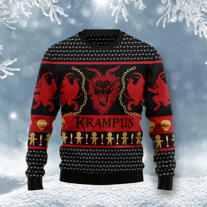 Krampus unisex womens & mens, couples matching, friends, funny family ugly christmas holiday sweater gifts, Christmas Ugly Sweater