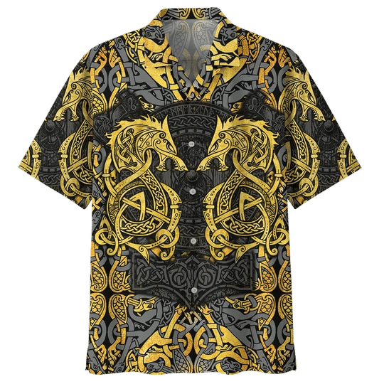 Golden Dragon Background Design Hawaiian Shirt,Hawaiian Shirt Gift, Christmas Gift