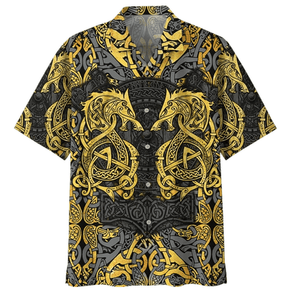 Golden Dragon Background Design Hawaiian Shirt,Hawaiian Shirt Gift, Christmas Gift