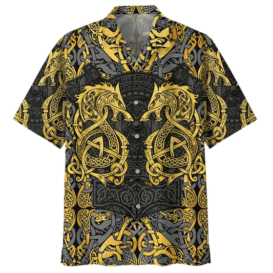 Golden Dragon Background Design Hawaiian Shirt,Hawaiian Shirt Gift, Christmas Gift
