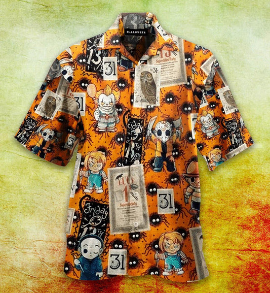 Halloween Spirit Horror Themed Funnny Zombie And Clown Hawaiian Shirt, Hawaiian Shirt Gift, Christmas Gift