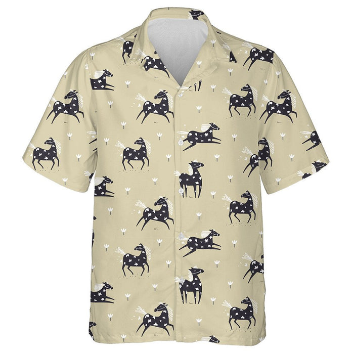 Wild Abstract Horse In The Field With Flowers Hawaiian Shirt, Hawaiian Shirt Gift, Christmas Gift