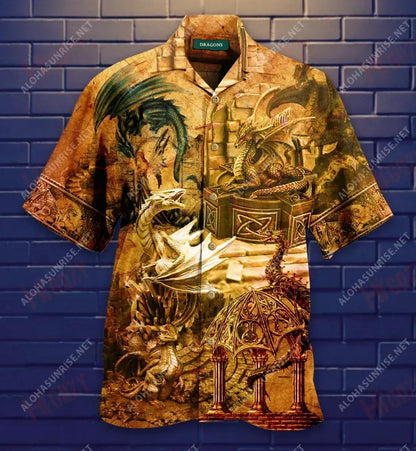 Every Castle Is Guarded By Dragons Short Hawaiian Shirt Vacation Short Sleeve Custom Hawaiian Shirts Hawaiian Shirt Pattern, Hawaiian Shirt Gift, Christmas Gift