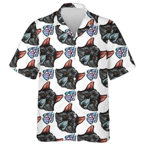 Wolf's Head And Paw In The Night Hawaiian Shirt, Hwaiian For Gift