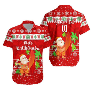 (Custom Personalised) Hawaii Christmas Hawaiian Shirt Santa Claus Surfing Simple Style, Hawaiian Shirt Gift, Christmas Gift