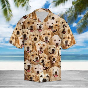 Awesome Golden Retriever Group In House Hawaiian Shirt, Hawaiian For Gift