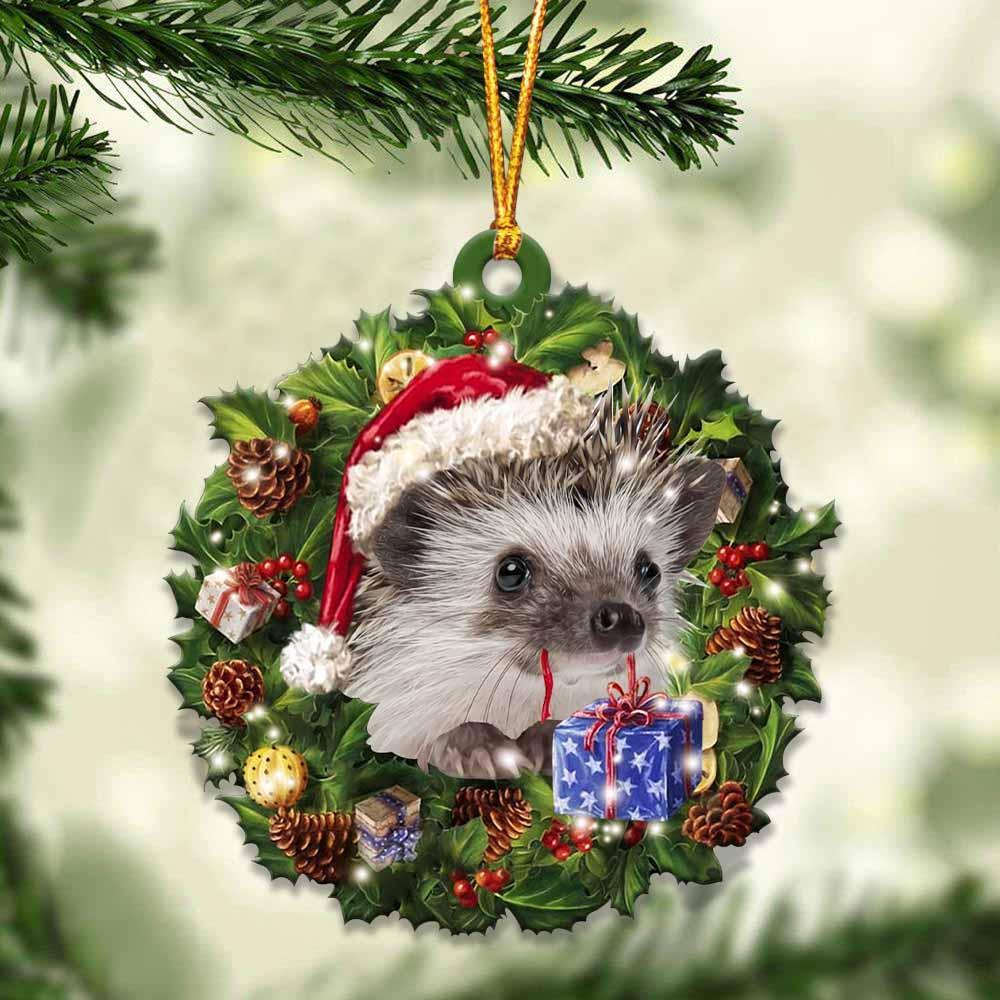 Hedgehog And Christmas Gift For Her Gift For Him Gift For Hedgehog Lover Ornament, Christmas Gift,Christmas Decoration