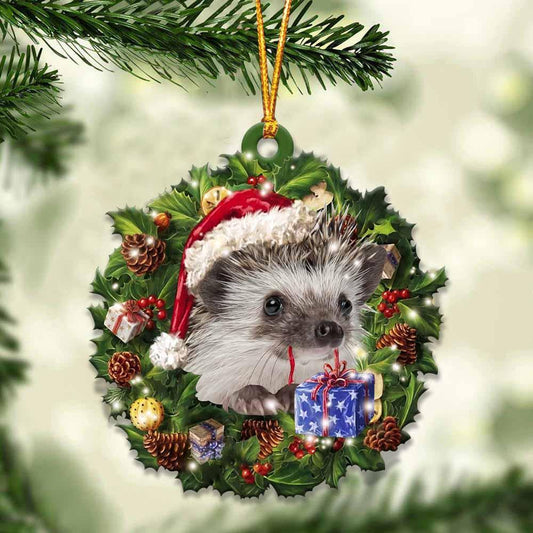 Hedgehog And Christmas Gift For Her Gift For Him Gift For Hedgehog Lover Ornament, Christmas Gift,Christmas Decoration
